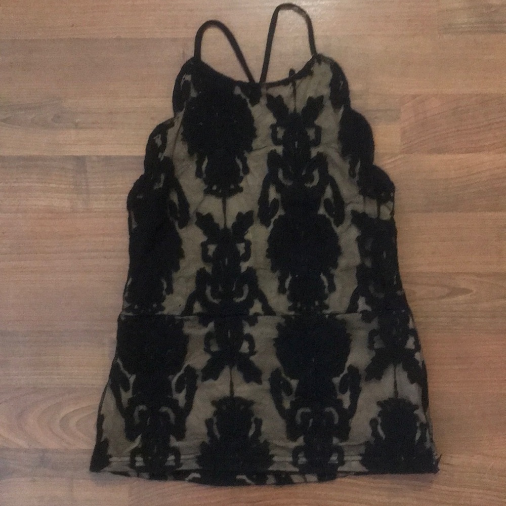 High neck black top